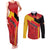 Custom Spain Football Couples Matching Tank Maxi Dress and Long Sleeve Button Shirt La Roja Go Champion - Wonder Print Shop