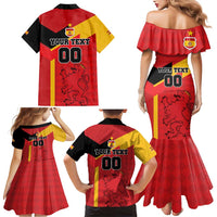 Custom Spain Football Family Matching Mermaid Dress and Hawaiian Shirt La Roja Go Champion - Wonder Print Shop