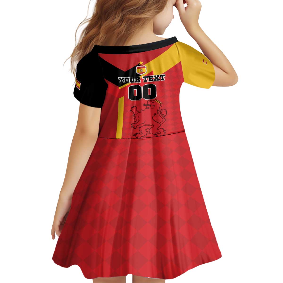 Custom Spain Football Family Matching Off The Shoulder Long Sleeve Dress and Hawaiian Shirt La Roja Go Champion - Wonder Print Shop