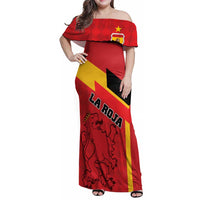 Custom Spain Football Family Matching Off Shoulder Maxi Dress and Hawaiian Shirt La Roja Go Champion - Wonder Print Shop