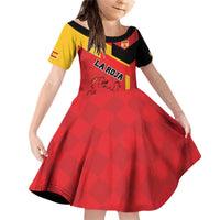Custom Spain Football Family Matching Off Shoulder Short Dress and Hawaiian Shirt La Roja Go Champion - Wonder Print Shop