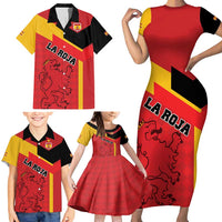 Custom Spain Football Family Matching Short Sleeve Bodycon Dress and Hawaiian Shirt La Roja Go Champion - Wonder Print Shop