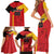Custom Spain Football Family Matching Short Sleeve Bodycon Dress and Hawaiian Shirt La Roja Go Champion - Wonder Print Shop