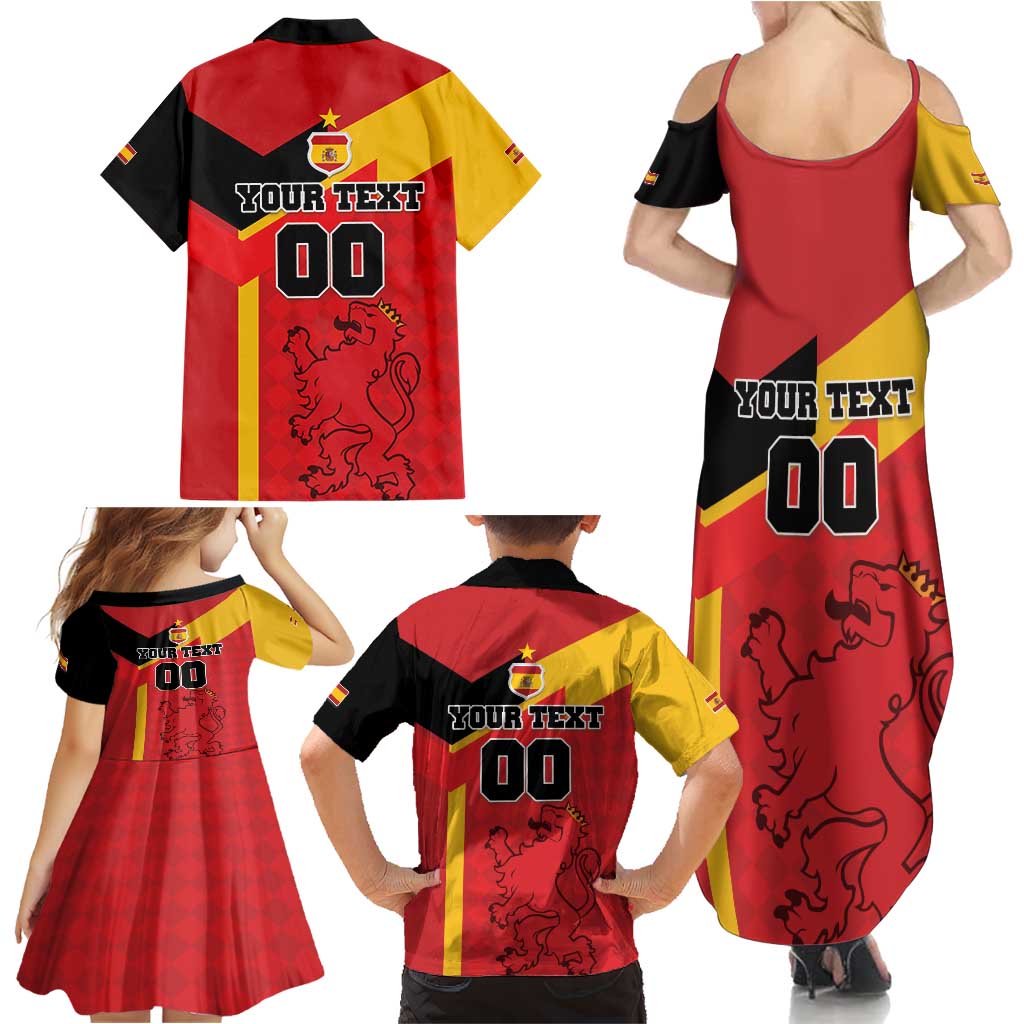 Custom Spain Football Family Matching Summer Maxi Dress and Hawaiian Shirt La Roja Go Champion - Wonder Print Shop