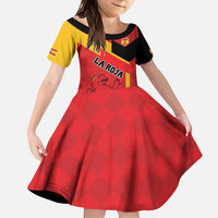 Custom Spain Football Kid Short Sleeve Dress La Roja Go Champion - Wonder Print Shop