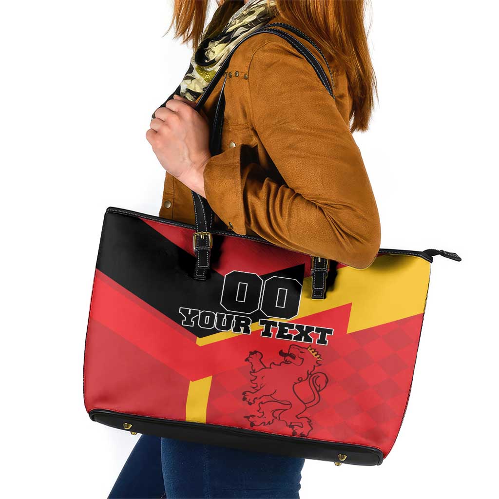 Custom Spain Football Leather Tote Bag La Roja Go Champion - Wonder Print Shop