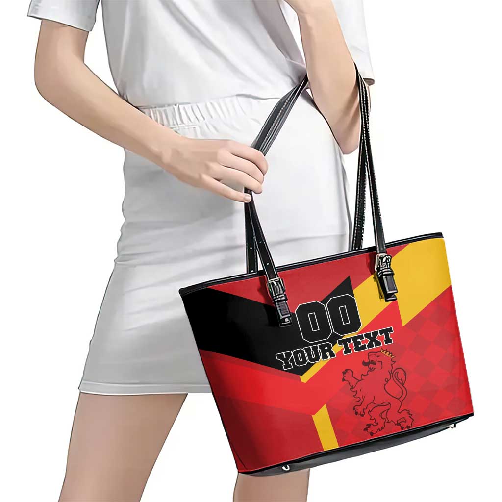 Custom Spain Football Leather Tote Bag La Roja Go Champion - Wonder Print Shop