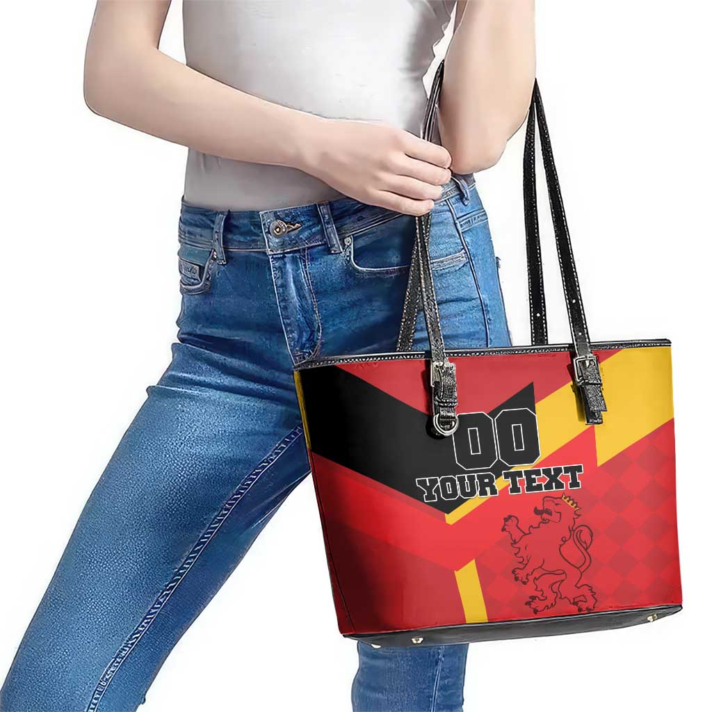 Custom Spain Football Leather Tote Bag La Roja Go Champion - Wonder Print Shop