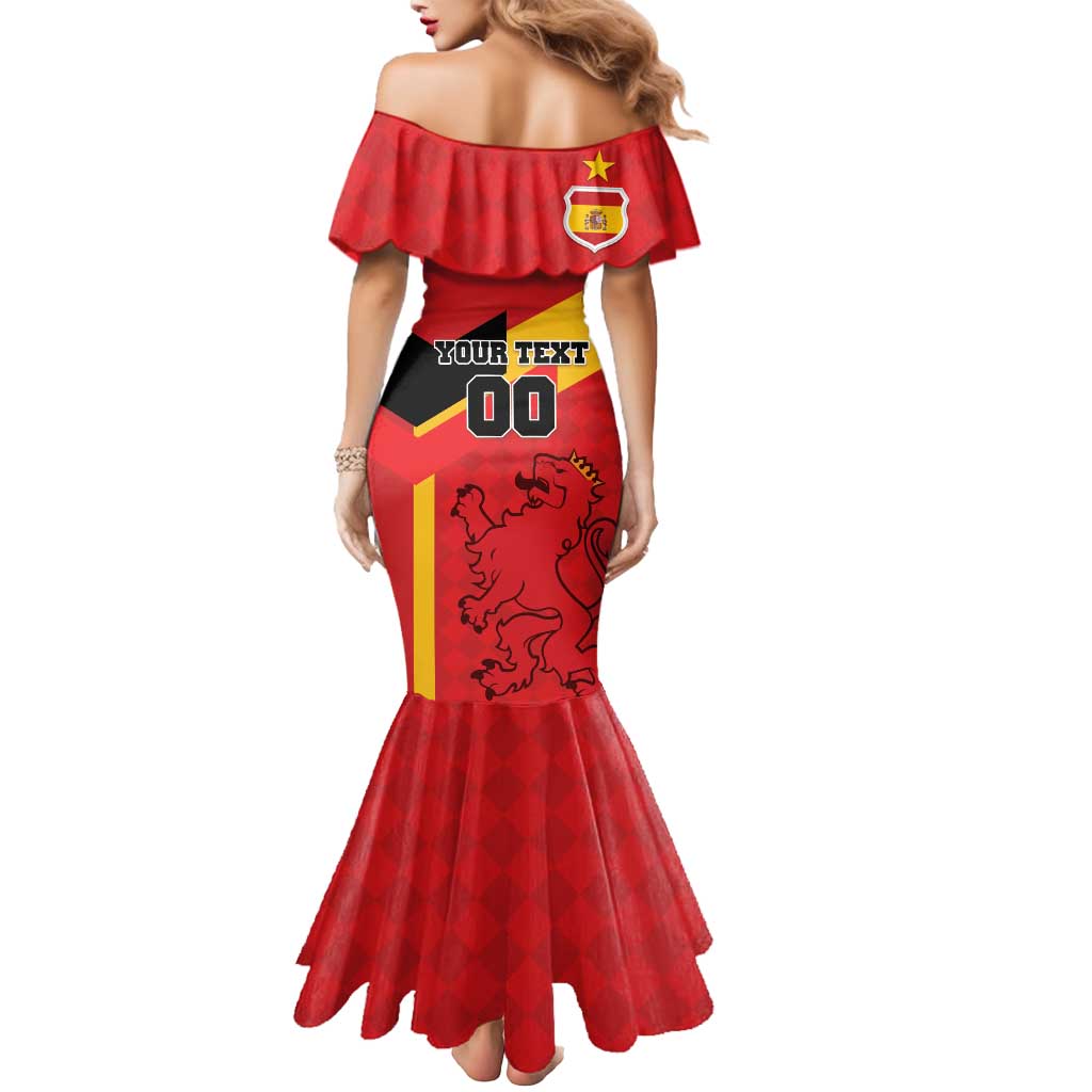 Custom Spain Football Mermaid Dress La Roja Go Champion - Wonder Print Shop