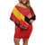 Custom Spain Football Off Shoulder Short Dress La Roja Go Champion - Wonder Print Shop
