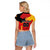 Custom Spain Football Raglan Cropped T Shirt La Roja Go Champion - Wonder Print Shop