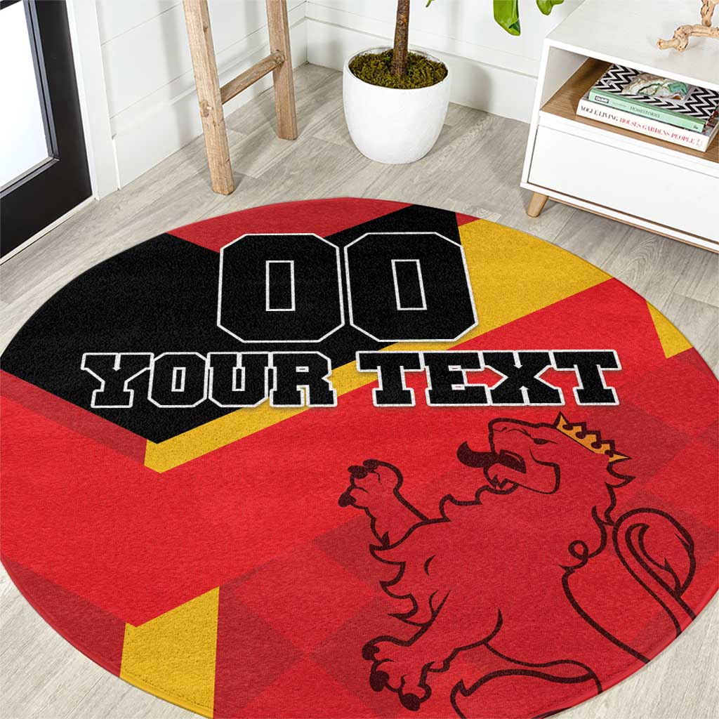 Custom Spain Football Round Carpet La Roja Go Champoin