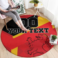 Custom Spain Football Round Carpet La Roja Go Champoin