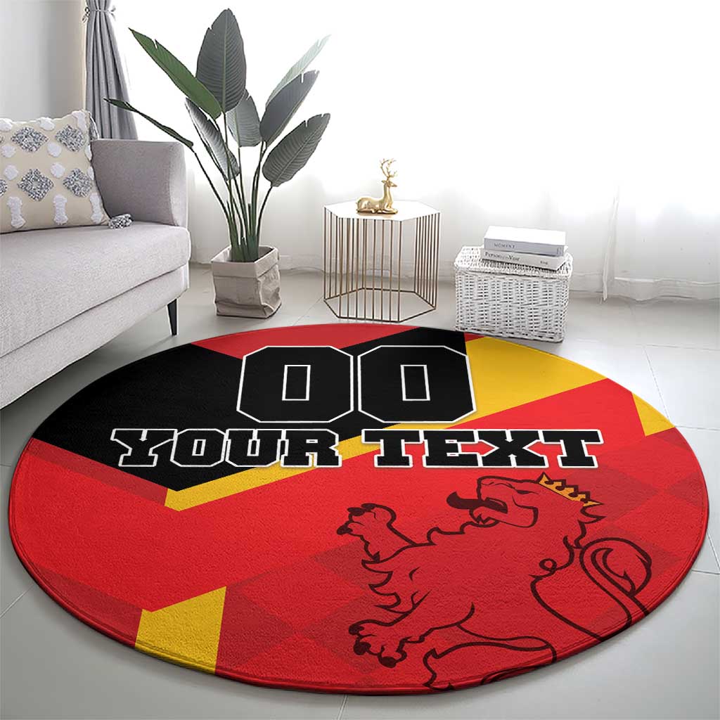 Custom Spain Football Round Carpet La Roja Go Champoin