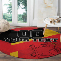 Custom Spain Football Round Carpet La Roja Go Champoin
