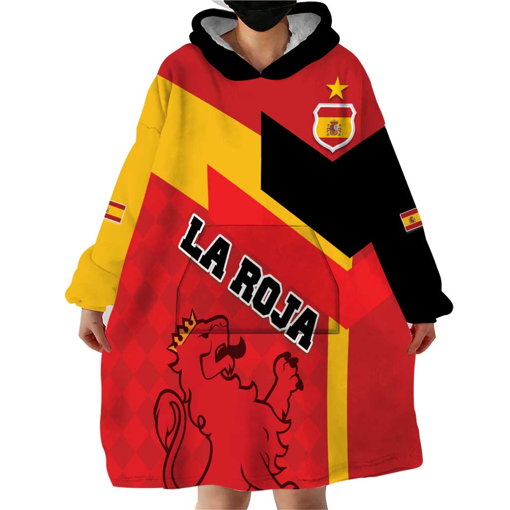 Custom Spain Football Wearable Blanket Hoodie La Roja Go Champion - Wonder Print Shop