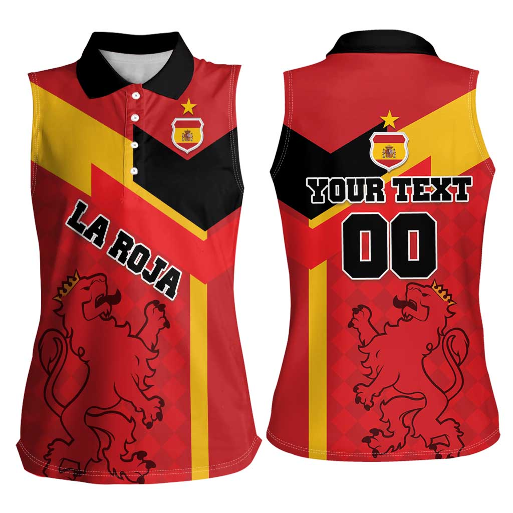 Custom Spain Football Women Sleeveless Polo Shirt La Roja Go Champion - Wonder Print Shop