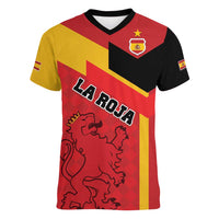 Custom Spain Football Women V-Neck T-Shirt La Roja Go Champion - Wonder Print Shop