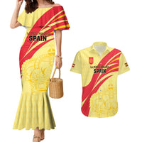 Custom Spain Football Couples Matching Mermaid Dress and Hawaiian Shirt Sport Style - Wonder Print Shop
