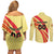 Custom Spain Football Couples Matching Off Shoulder Short Dress and Long Sleeve Button Shirt Sport Style - Wonder Print Shop