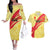 Custom Spain Football Couples Matching Off The Shoulder Long Sleeve Dress and Hawaiian Shirt Sport Style - Wonder Print Shop