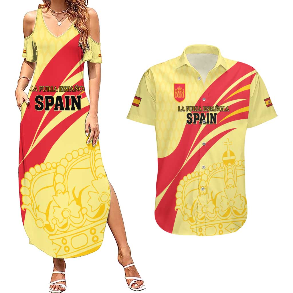 Custom Spain Football Couples Matching Summer Maxi Dress and Hawaiian Shirt Sport Style - Wonder Print Shop
