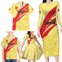 Custom Spain Football Family Matching Long Sleeve Bodycon Dress and Hawaiian Shirt Sport Style - Wonder Print Shop