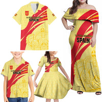 Custom Spain Football Family Matching Off Shoulder Maxi Dress and Hawaiian Shirt Sport Style - Wonder Print Shop