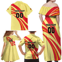 Custom Spain Football Family Matching Off Shoulder Maxi Dress and Hawaiian Shirt Sport Style - Wonder Print Shop
