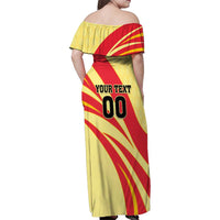 Custom Spain Football Family Matching Off Shoulder Maxi Dress and Hawaiian Shirt Sport Style - Wonder Print Shop