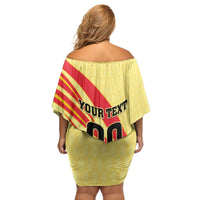Custom Spain Football Family Matching Off Shoulder Short Dress and Hawaiian Shirt Sport Style - Wonder Print Shop