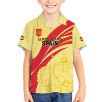 Custom Spain Football Family Matching Short Sleeve Bodycon Dress and Hawaiian Shirt Sport Style - Wonder Print Shop
