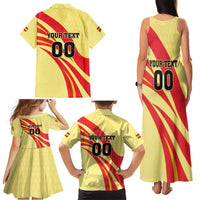 Custom Spain Football Family Matching Tank Maxi Dress and Hawaiian Shirt Sport Style - Wonder Print Shop