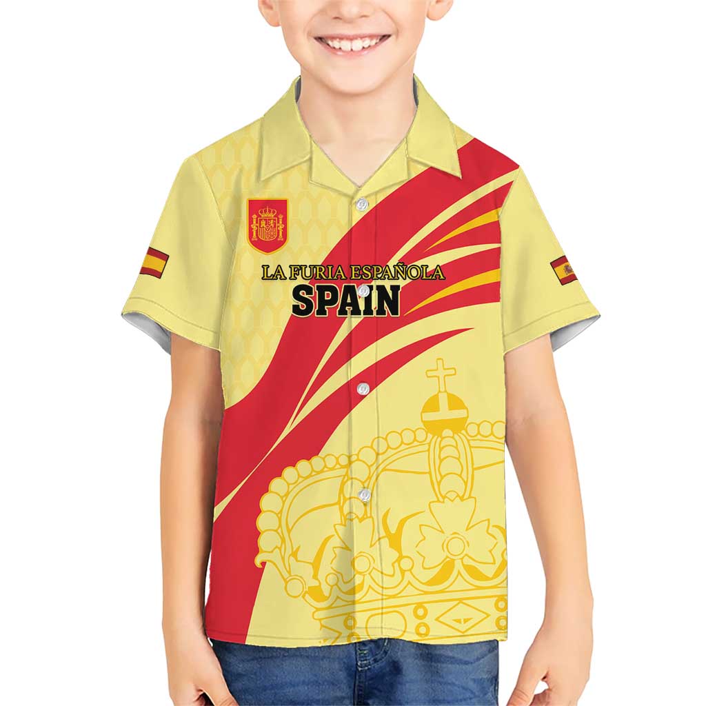 Custom Spain Football Kid Hawaiian Shirt Sport Style - Wonder Print Shop