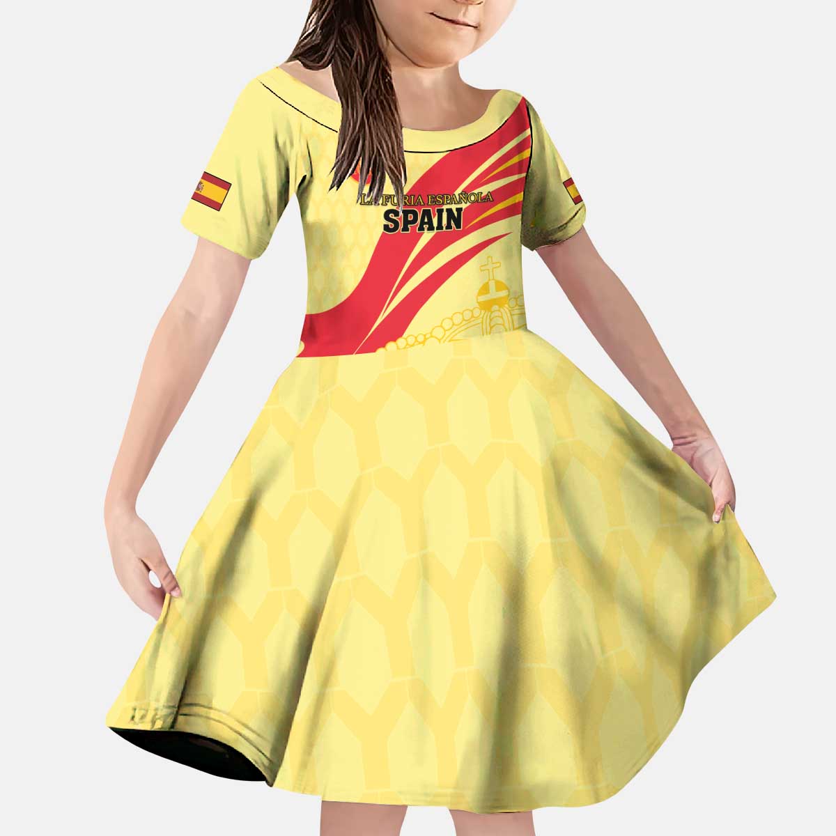 Custom Spain Football Kid Short Sleeve Dress Sport Style - Wonder Print Shop