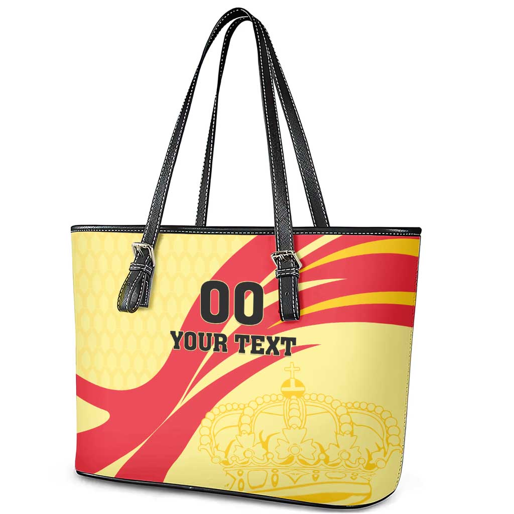 Custom Spain Football Leather Tote Bag Sport Style - Wonder Print Shop