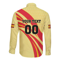 Custom Spain Football Long Sleeve Button Shirt Sport Style - Wonder Print Shop