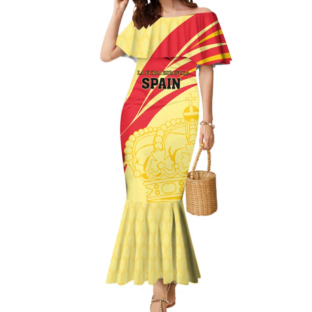 Custom Spain Football Mermaid Dress Sport Style - Wonder Print Shop