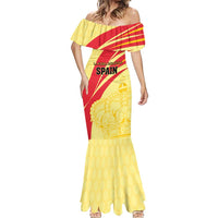 Custom Spain Football Mermaid Dress Sport Style - Wonder Print Shop