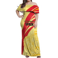 Custom Spain Football Off Shoulder Maxi Dress Sport Style - Wonder Print Shop