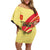 Custom Spain Football Off Shoulder Short Dress Sport Style - Wonder Print Shop