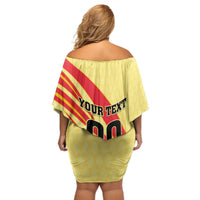 Custom Spain Football Off Shoulder Short Dress Sport Style - Wonder Print Shop