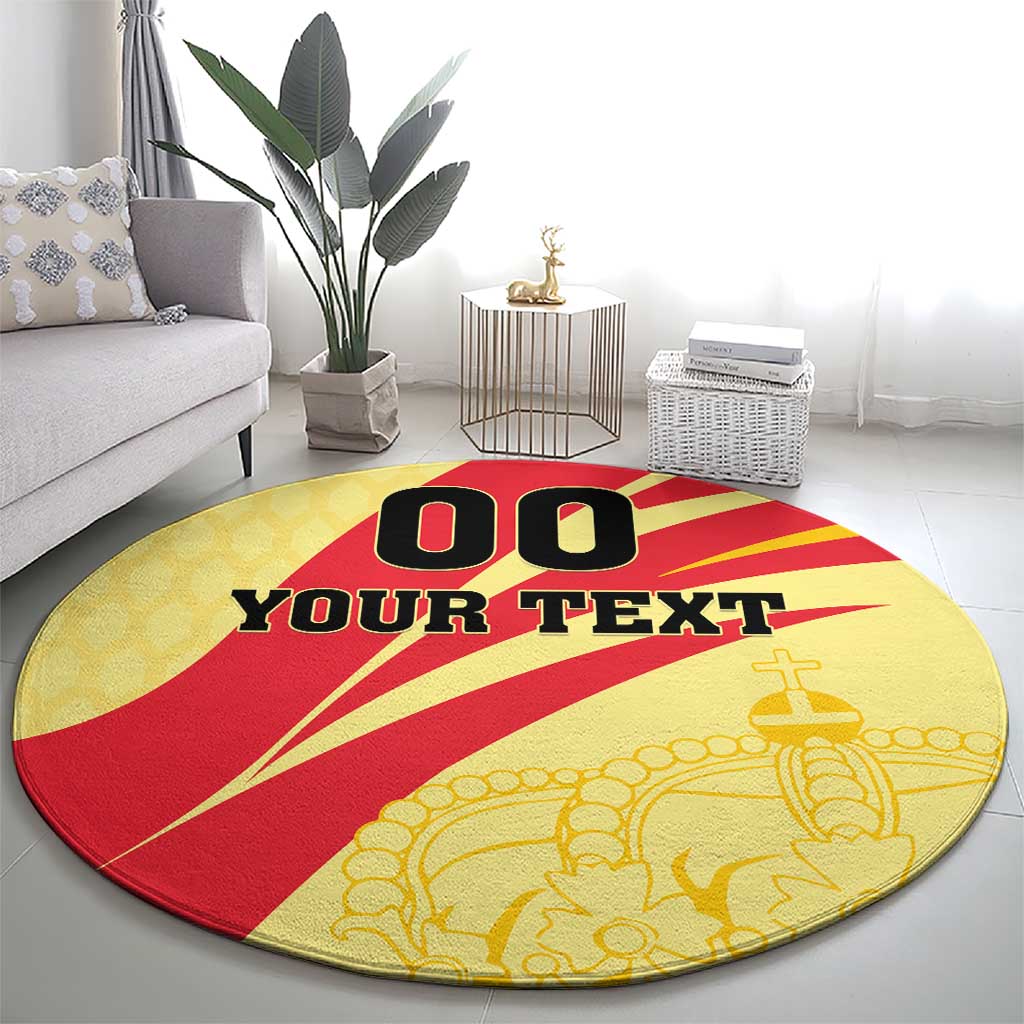 Custom Spain Football Round Carpet Sport Style
