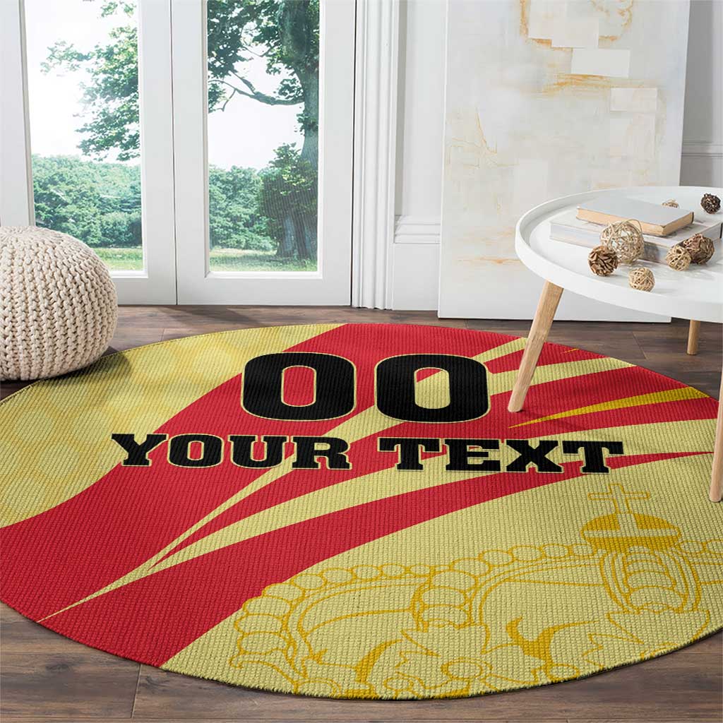 Custom Spain Football Round Carpet Sport Style