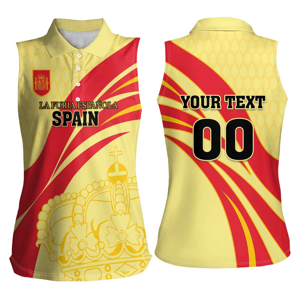 Custom Spain Football Women Sleeveless Polo Shirt Sport Style - Wonder Print Shop