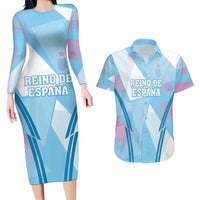 Custom Spain Football Couples Matching Long Sleeve Bodycon Dress and Hawaiian Shirt Simple Style - Wonder Print Shop