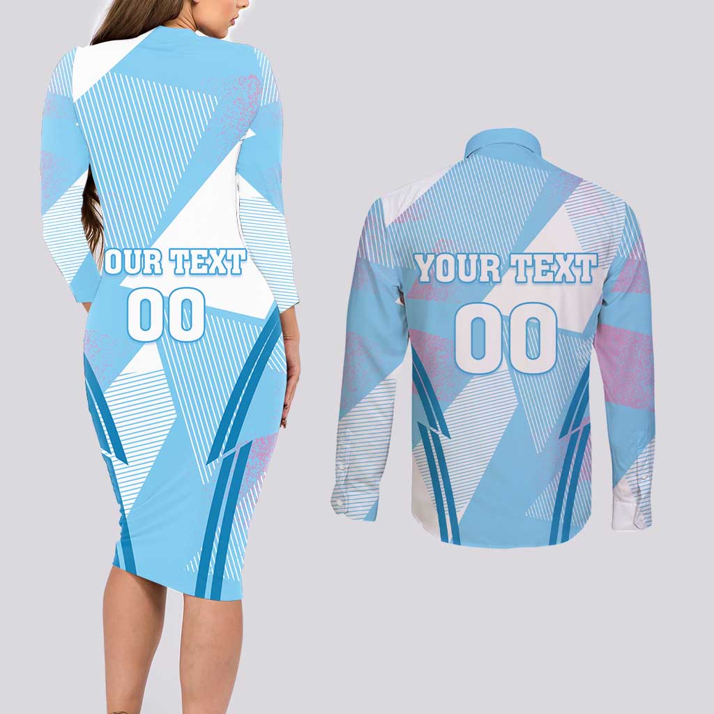 Custom Spain Football Couples Matching Long Sleeve Bodycon Dress and Long Sleeve Button Shirt Simple Style - Wonder Print Shop