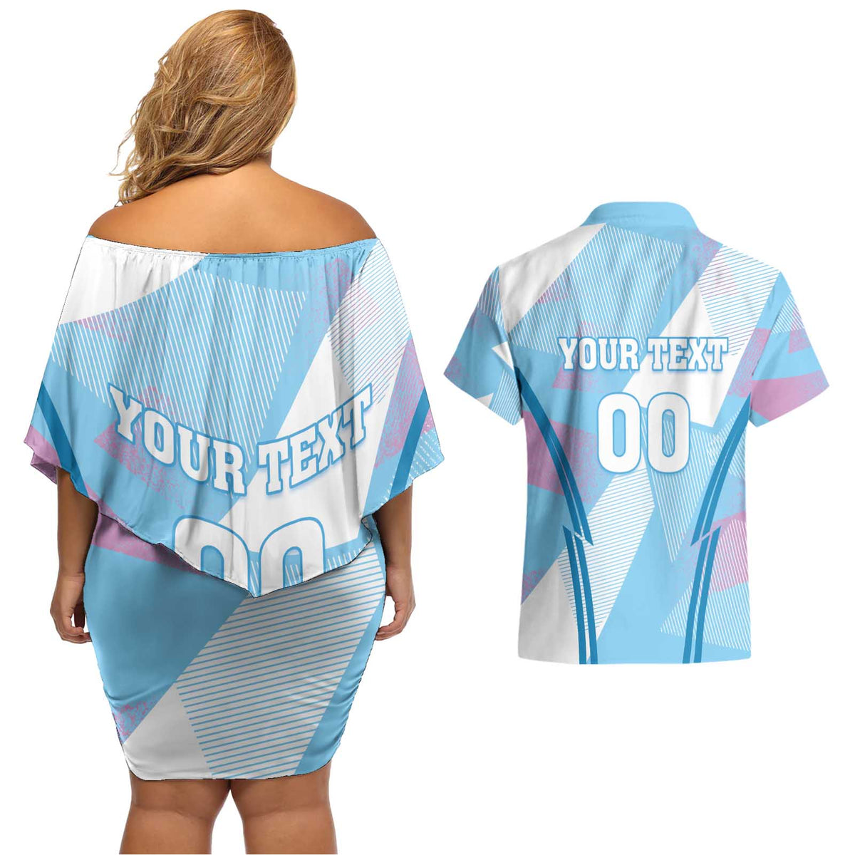 Custom Spain Football Couples Matching Off Shoulder Short Dress and Hawaiian Shirt Simple Style - Wonder Print Shop