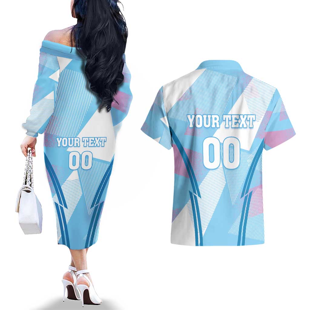 Custom Spain Football Couples Matching Off The Shoulder Long Sleeve Dress and Hawaiian Shirt Simple Style - Wonder Print Shop