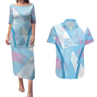 Custom Spain Football Couples Matching Puletasi and Hawaiian Shirt Simple Style - Wonder Print Shop